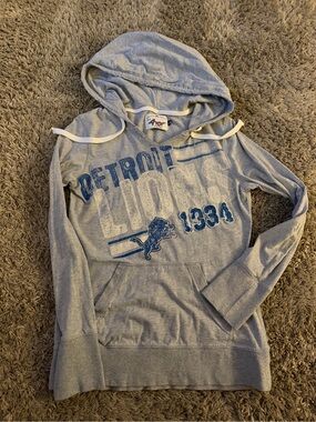 Light Gray Detroit Lions Hooded Women's Sweater